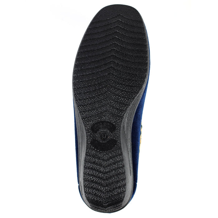 Paloma Navy Leopard Trim Slipper
