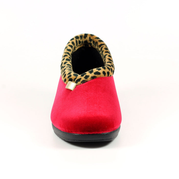 Paloma Red Leopard Trim Slipper