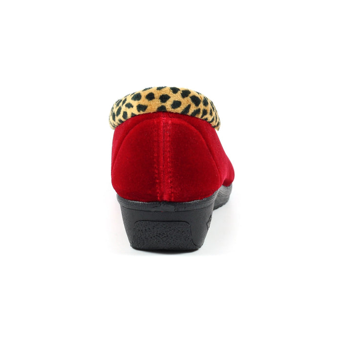 Paloma Red Leopard Trim Slipper