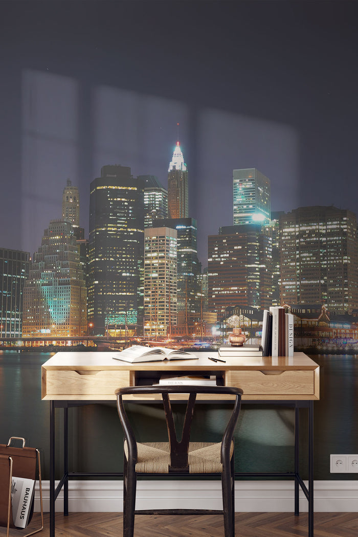 Panorama of Illuminated New York City