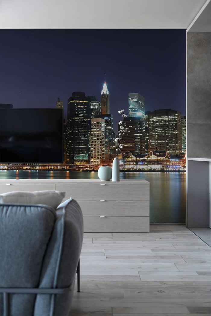 Panorama of Illuminated New York City