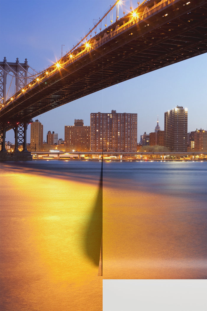 Panoramic Manhattan Bridge at Dawn