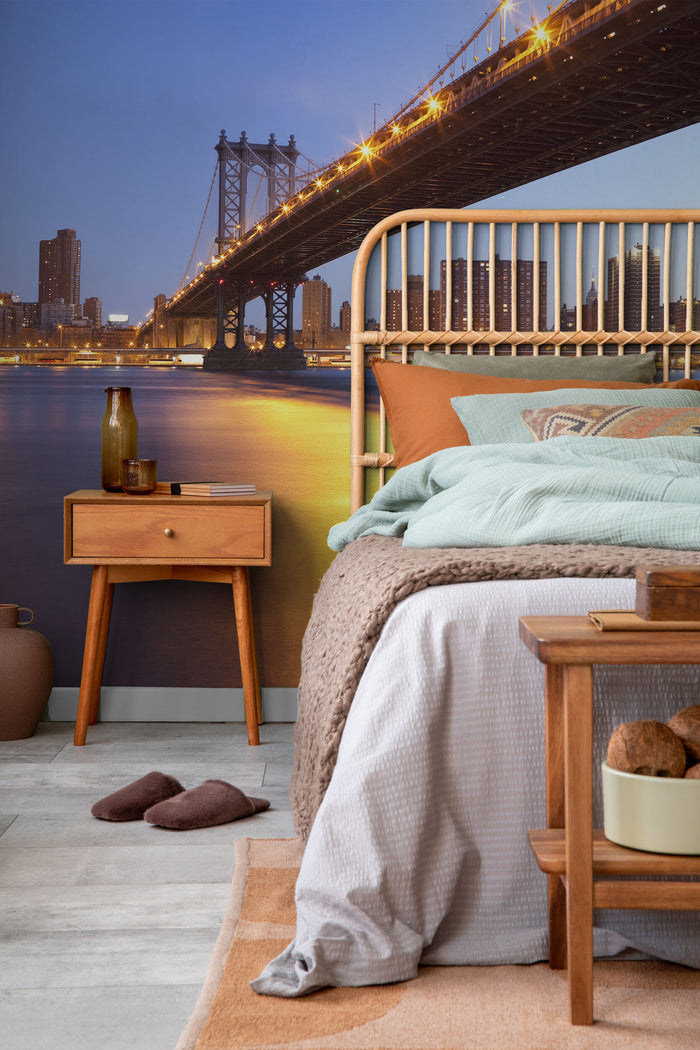 Panoramic Manhattan Bridge at Dawn
