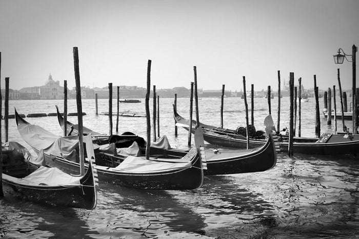 Parked Gondolas in Venice, Italy Wall Mural-Wall Mural-Eazywallz