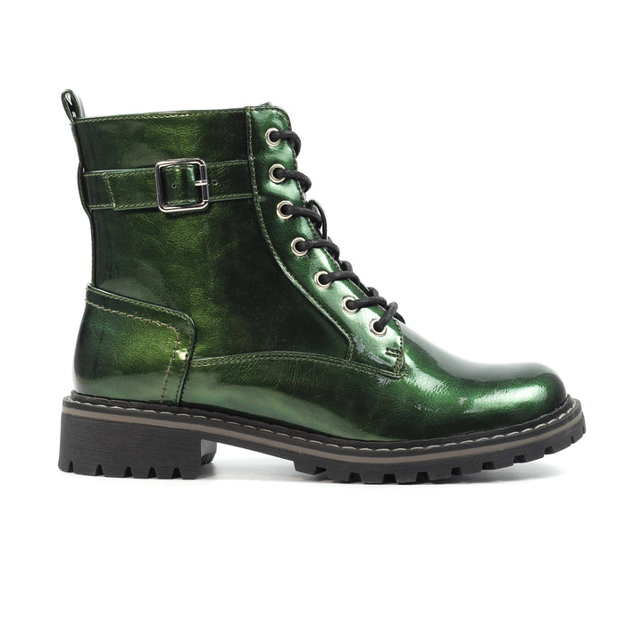 Parlour Green Patent Ankle Boot