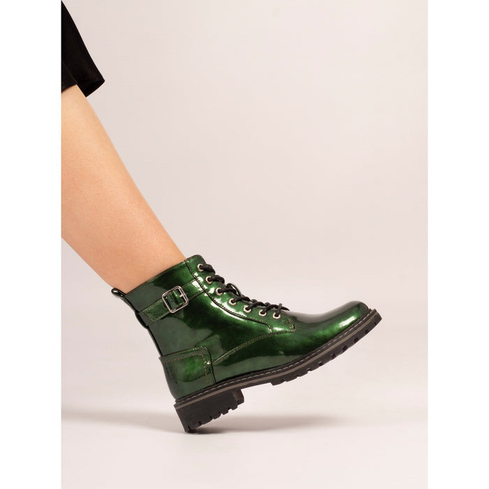 Parlour Green Patent Ankle Boot