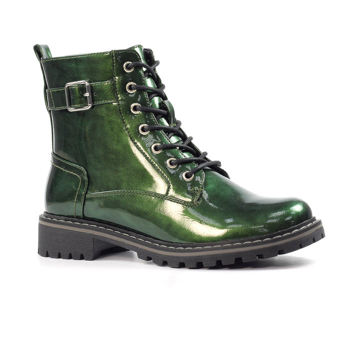 Parlour Green Patent Ankle Boot