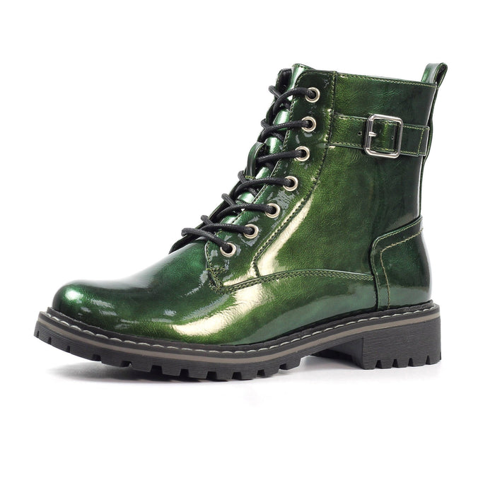 Parlour Green Patent Ankle Boot