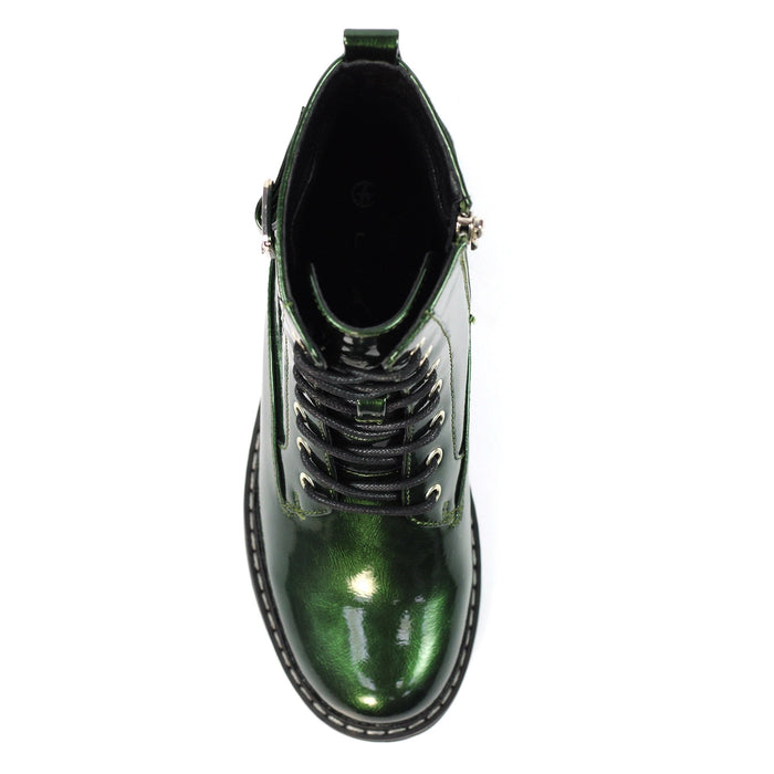 Parlour Green Patent Ankle Boot