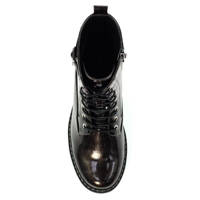 Parlour Grey Patent Ankle Boot