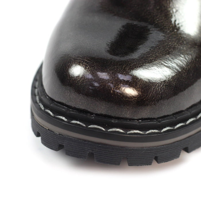 Parlour Grey Patent Ankle Boot