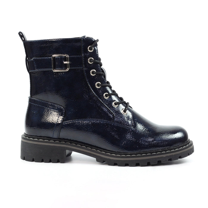 Parlour Navy Patent Ankle Boot