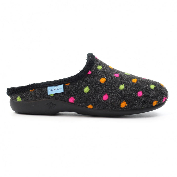 Peanut Black Mule Slipper