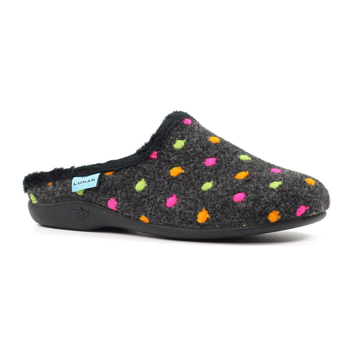 Peanut Black Mule Slipper