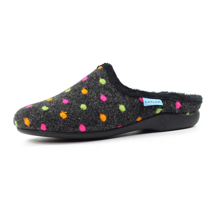 Peanut Black Mule Slipper
