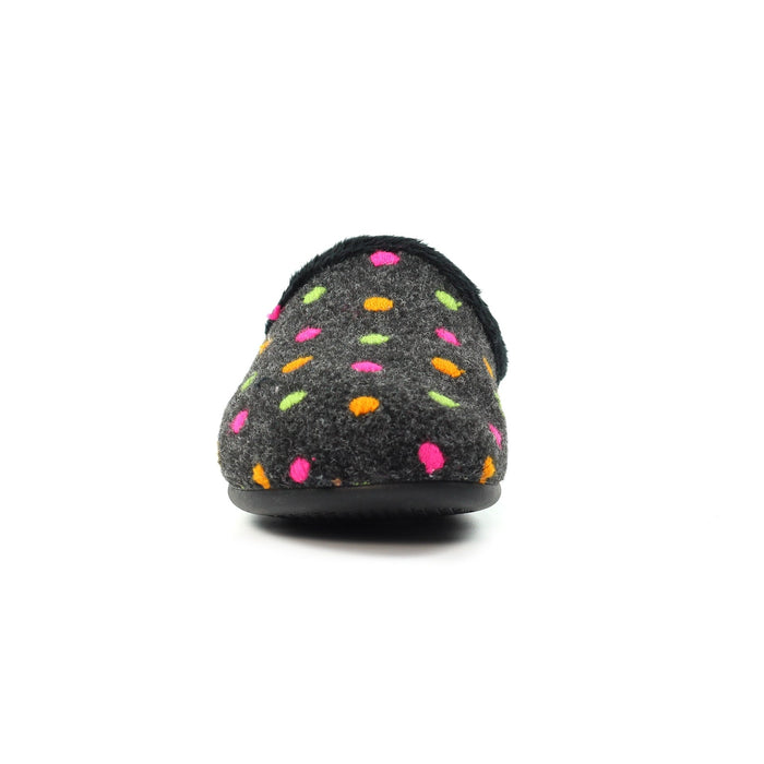 Peanut Black Mule Slipper