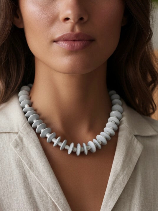PEARLS GONE WILD Ashanti Glass and Pearl beaded Necklace