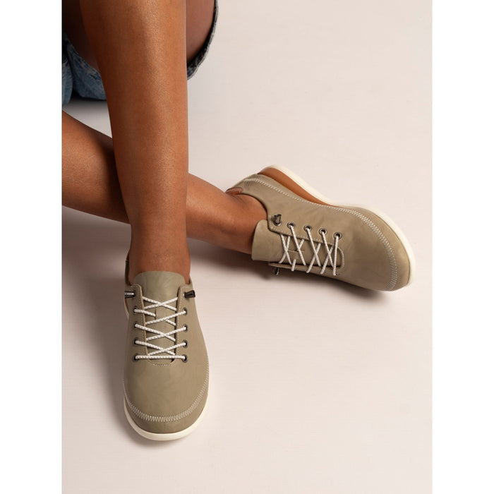 Penelopy Khaki Leather Trainer