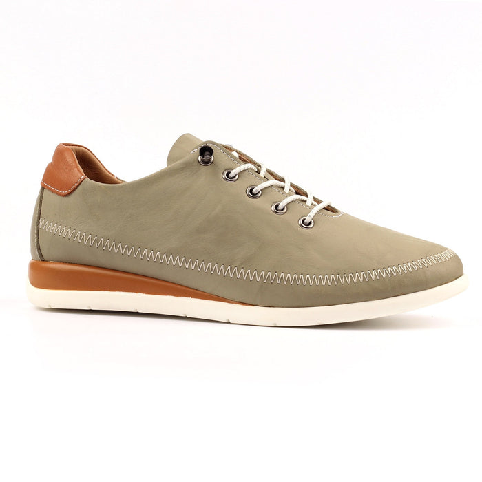 Penelopy Khaki Leather Trainer