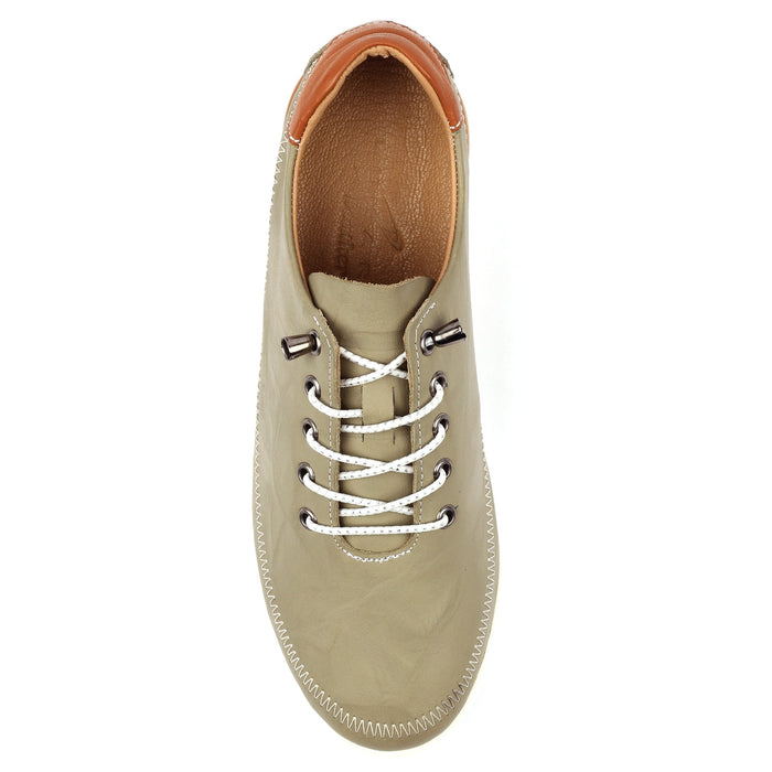 Penelopy Khaki Leather Trainer