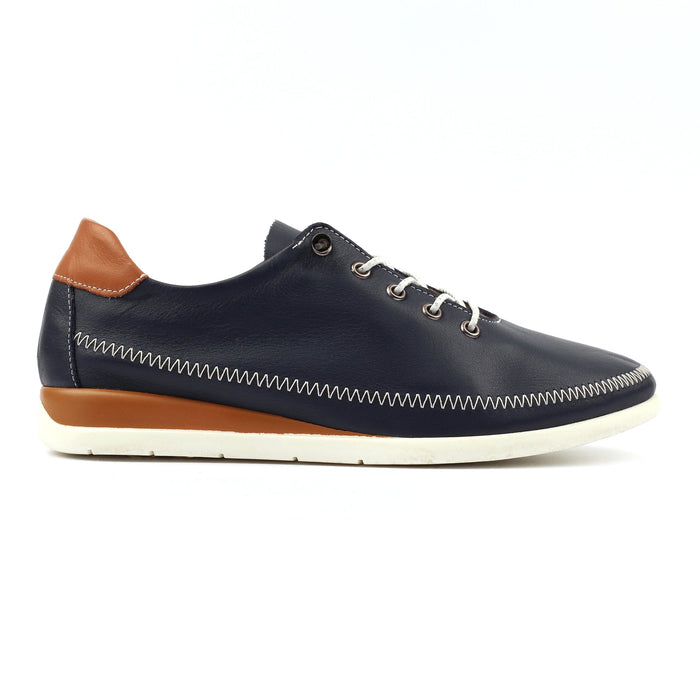 Penelopy Navy Leather Trainer