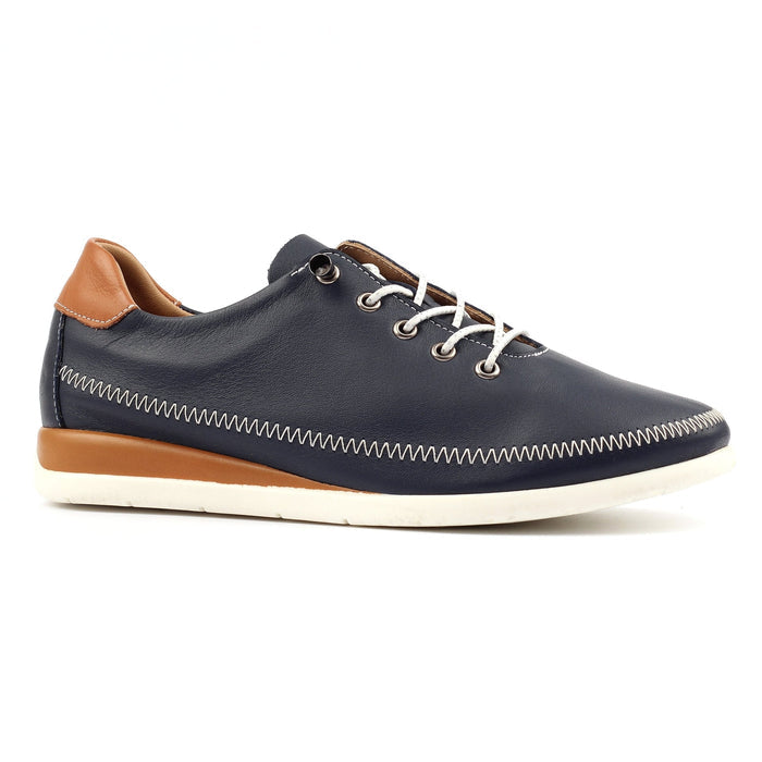 Penelopy Navy Leather Trainer