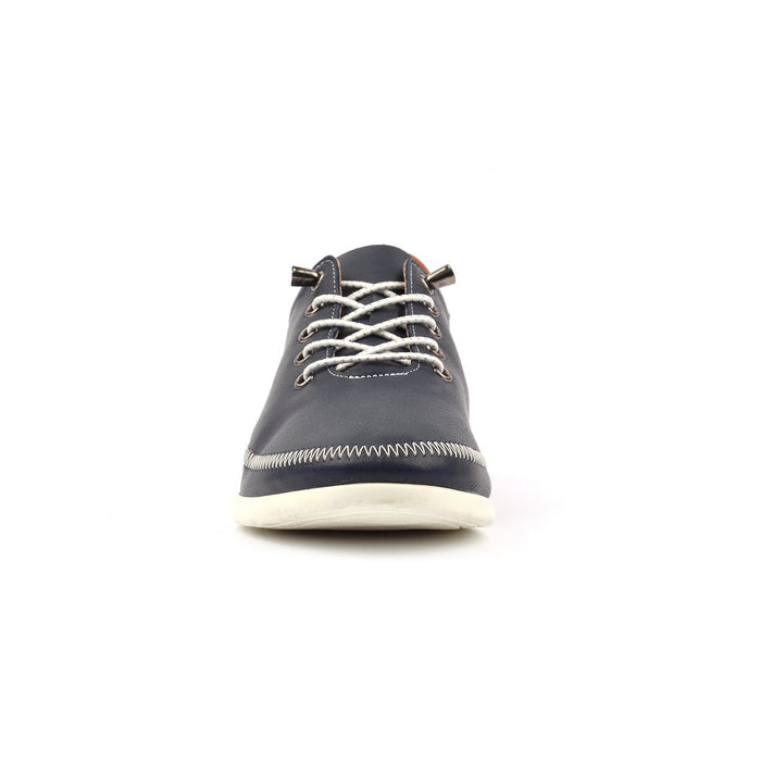 Penelopy Navy Leather Trainer