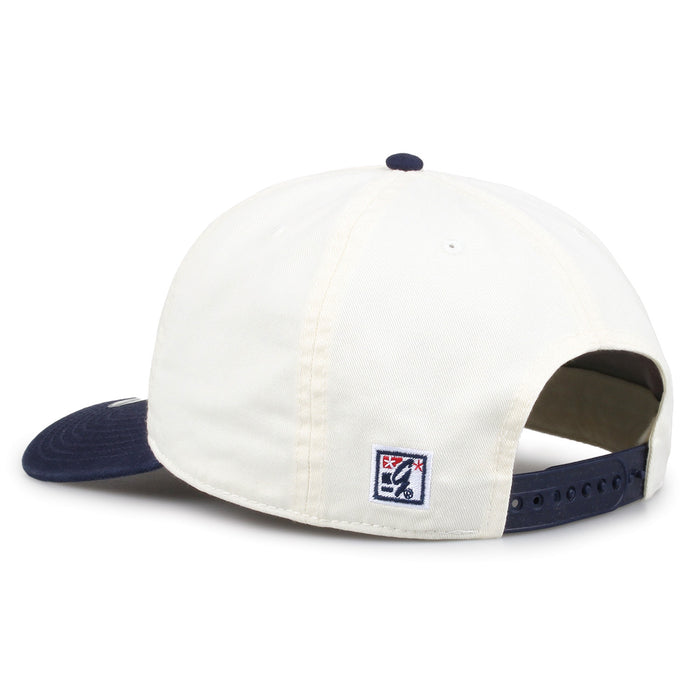 Penn State Original Circle snapback hat showing adjustable snap closure and The Game logo, rear view