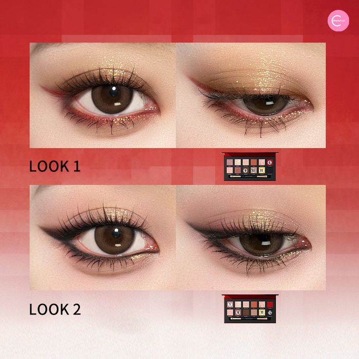 PERFECT DIARY Lunar New Year Limited Edition – Golden Tiger & Ink Cat Eyeshadow Palette shade #Golden Tiger & Ink Cat