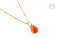 Petite Orange Gemstone Gold Pendant Necklace