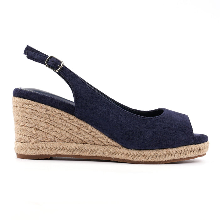 Pia Navy Wedge Shoe
