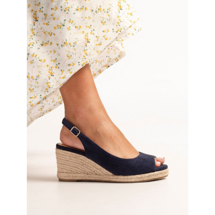 Pia Navy Wedge Shoe