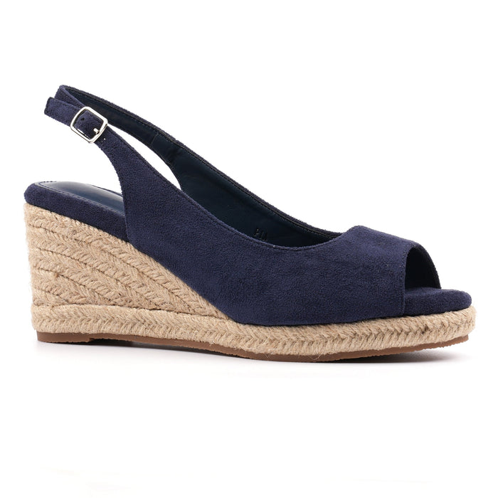 Pia Navy Wedge Shoe