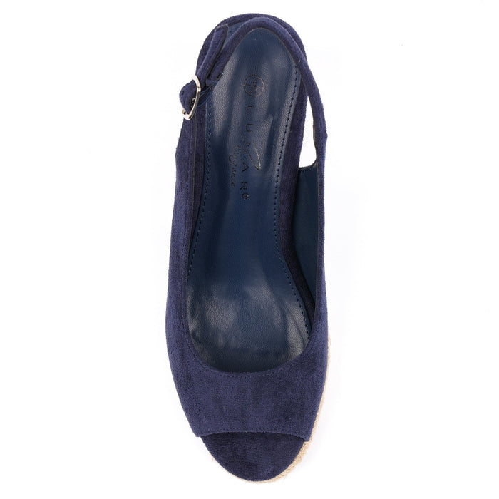 Pia Navy Wedge Shoe