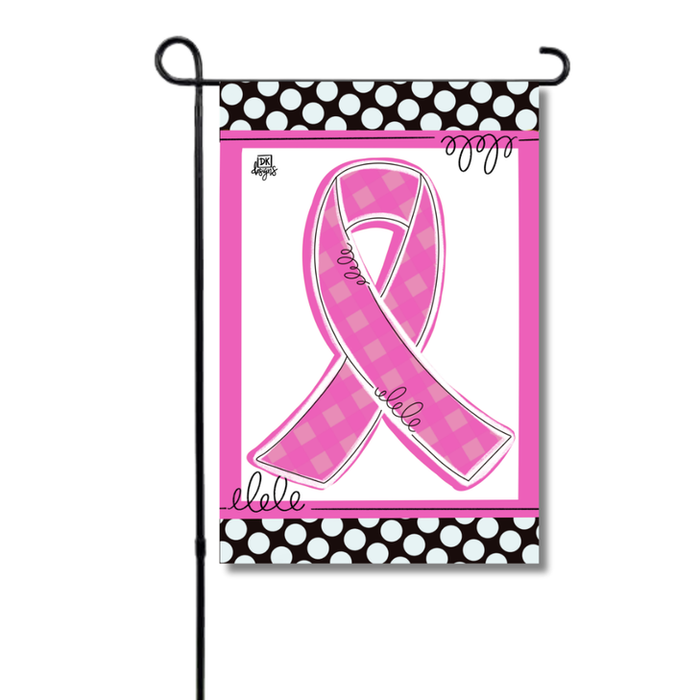 Pink Awareness Ribbon Garden Glam Flag