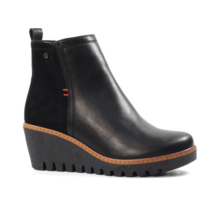 Pixie Black Ankle Wedge Boot