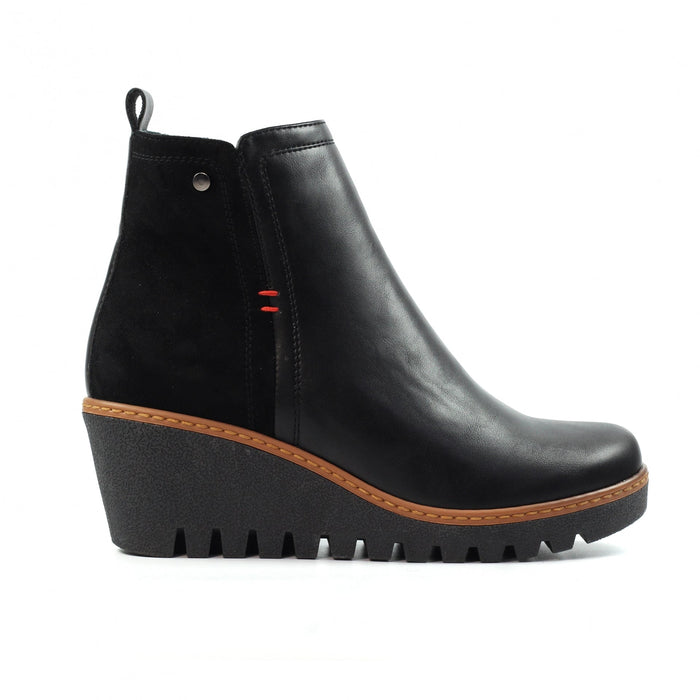 Pixie Black Ankle Wedge Boot