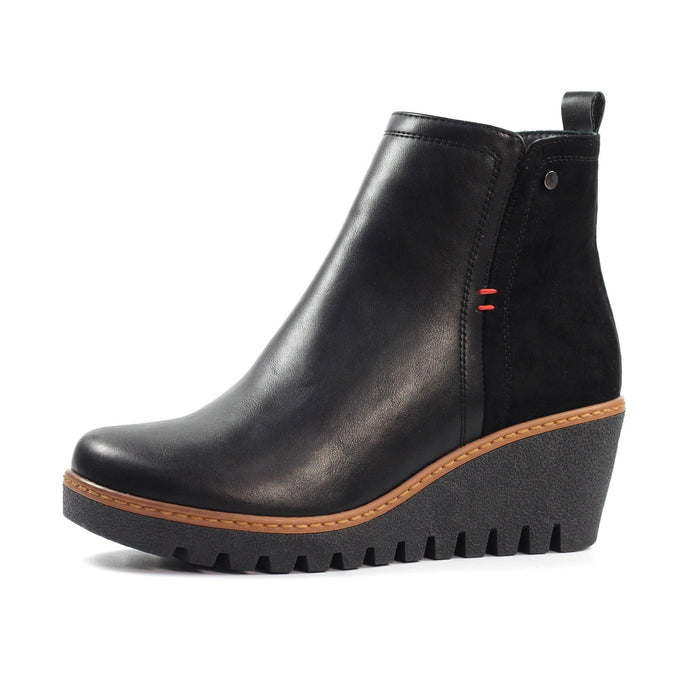 Pixie Black Ankle Wedge Boot