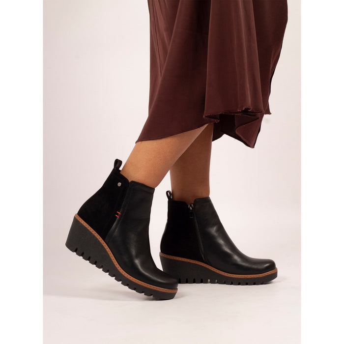 Pixie Black Ankle Wedge Boot