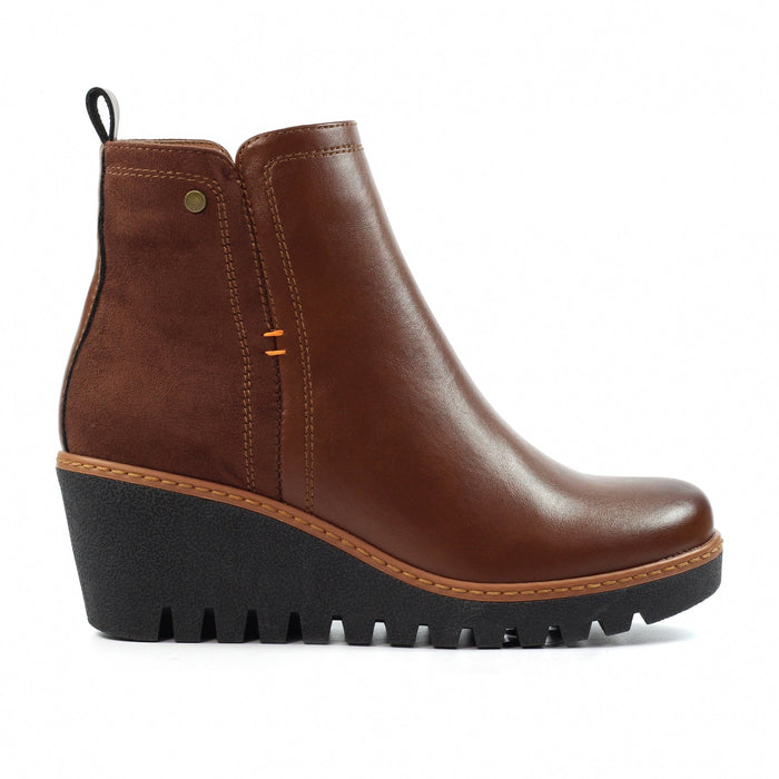 Pixie Tan Ankle Wedge Boot
