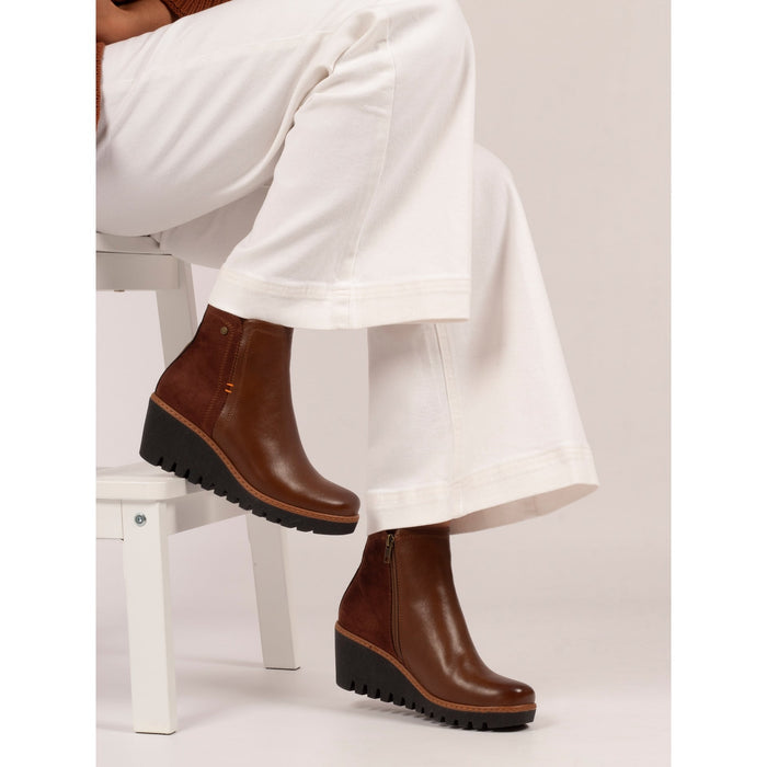 Pixie Tan Ankle Wedge Boot