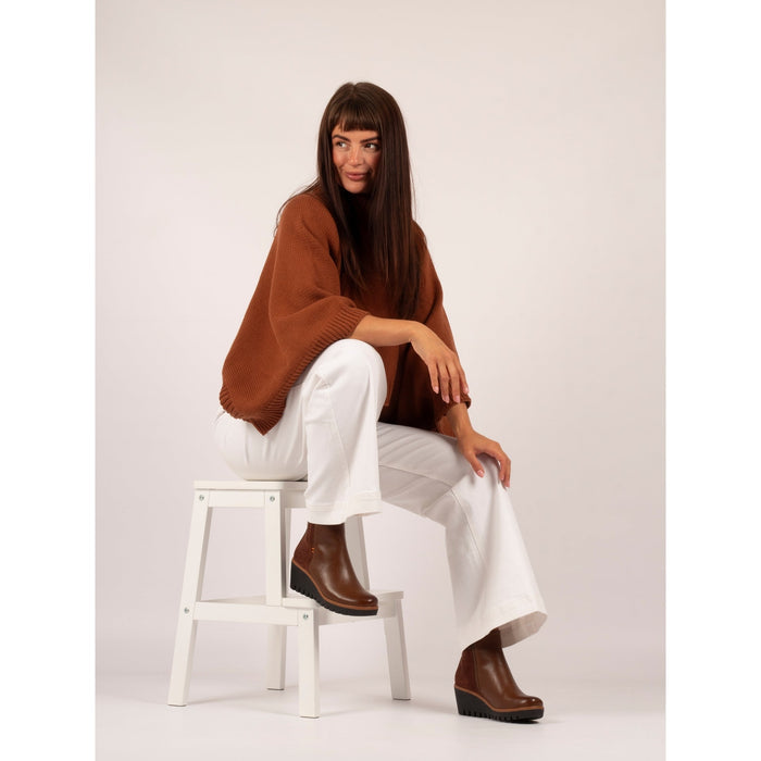 Pixie Tan Ankle Wedge Boot