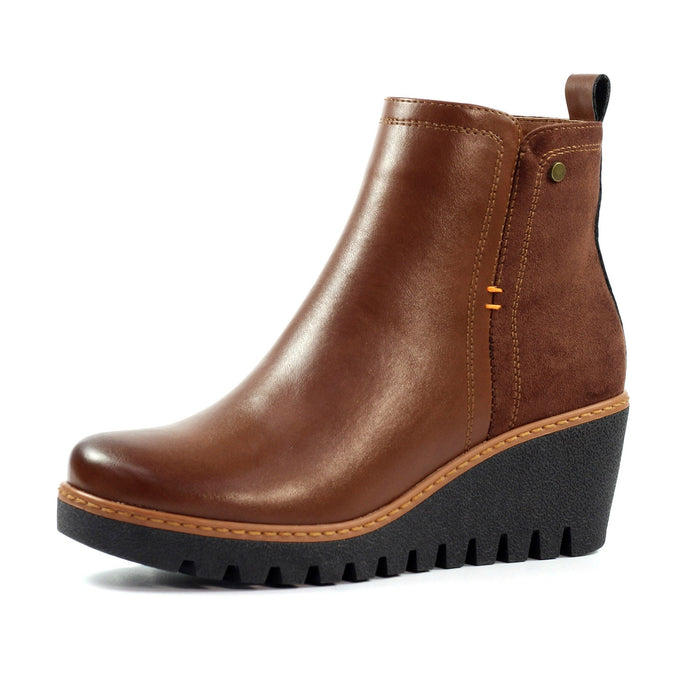 Pixie Tan Ankle Wedge Boot