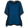 Poncho with Leather Trim - Dark Teal - Divinity Collection