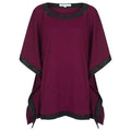 Poncho with Leather Trim - Magenta - Divinity Collection
