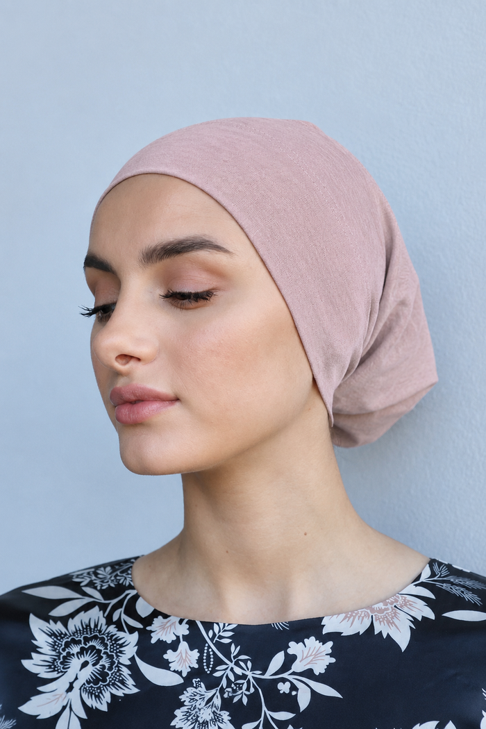 Premium Dusty Pink Cotton Hijab Cap (Undercap)