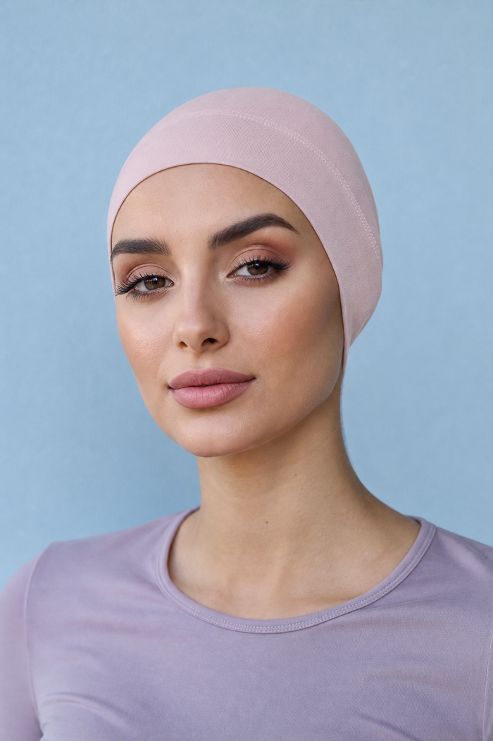 Premium Rose Quartz Cotton Hijab Cap (Undercap)