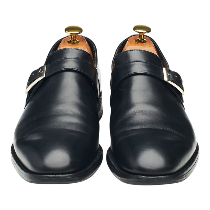 'Presley' Black Leather Monk Strap UK 8 F