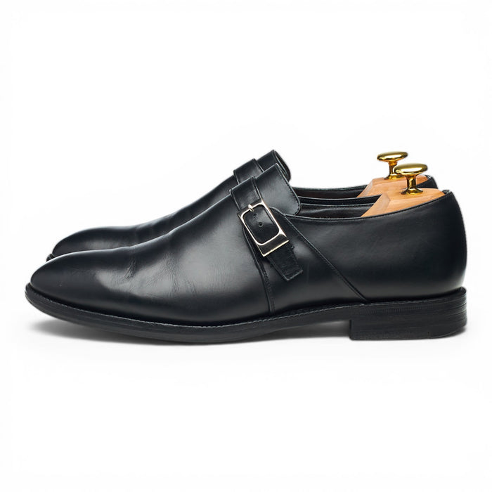 'Presley' Black Leather Monk Strap UK 8 F