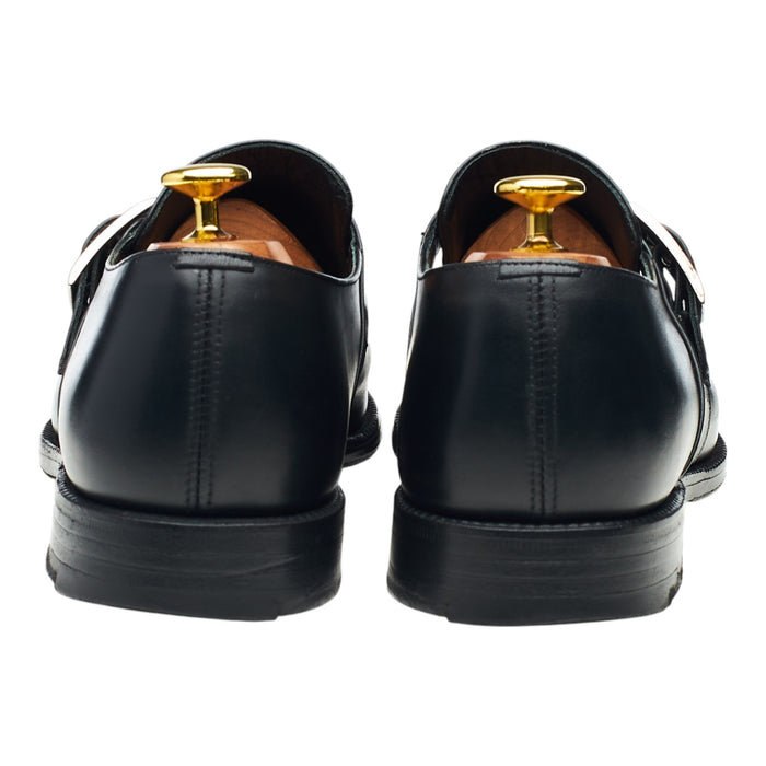 'Presley' Black Leather Monk Strap UK 8 F